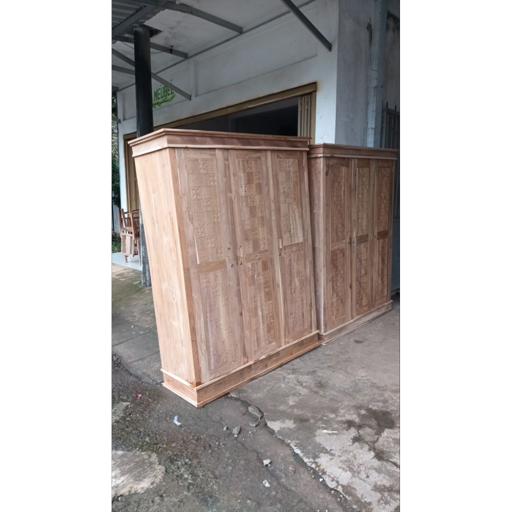 lemari pakaian lemari baju lemari anak lemari kos lemari hotel kontrakan minimalis kayu jati 3 pintu