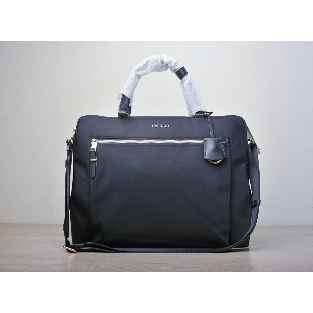 TUMI Canby Tote Double Zip Brief Satchel Nylon Black Laptop Bag