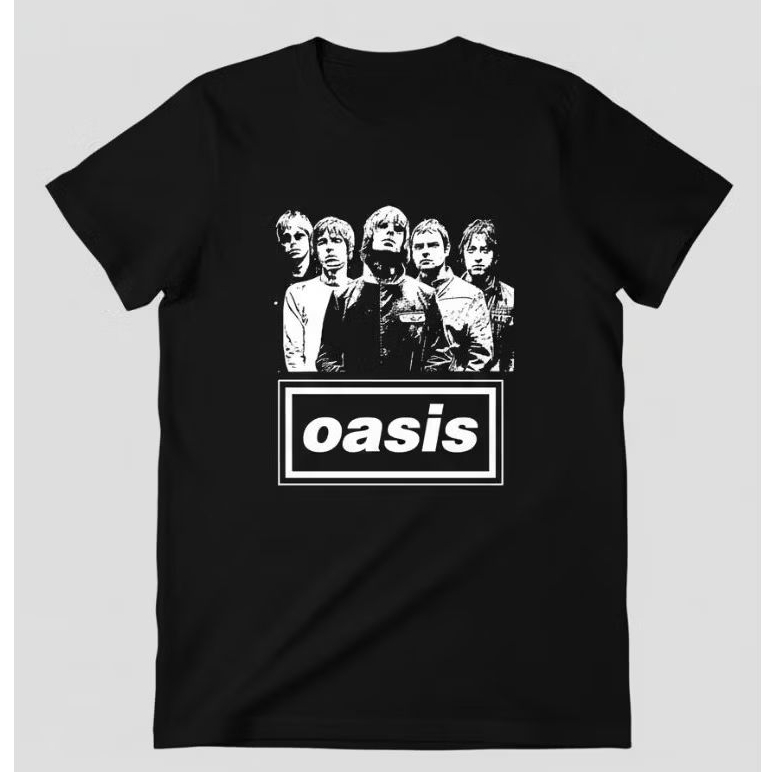 KAOS BAND / KAOS OASIS/ BAJU OASIS WHITE / BAJU MUSIK METAL ROCK