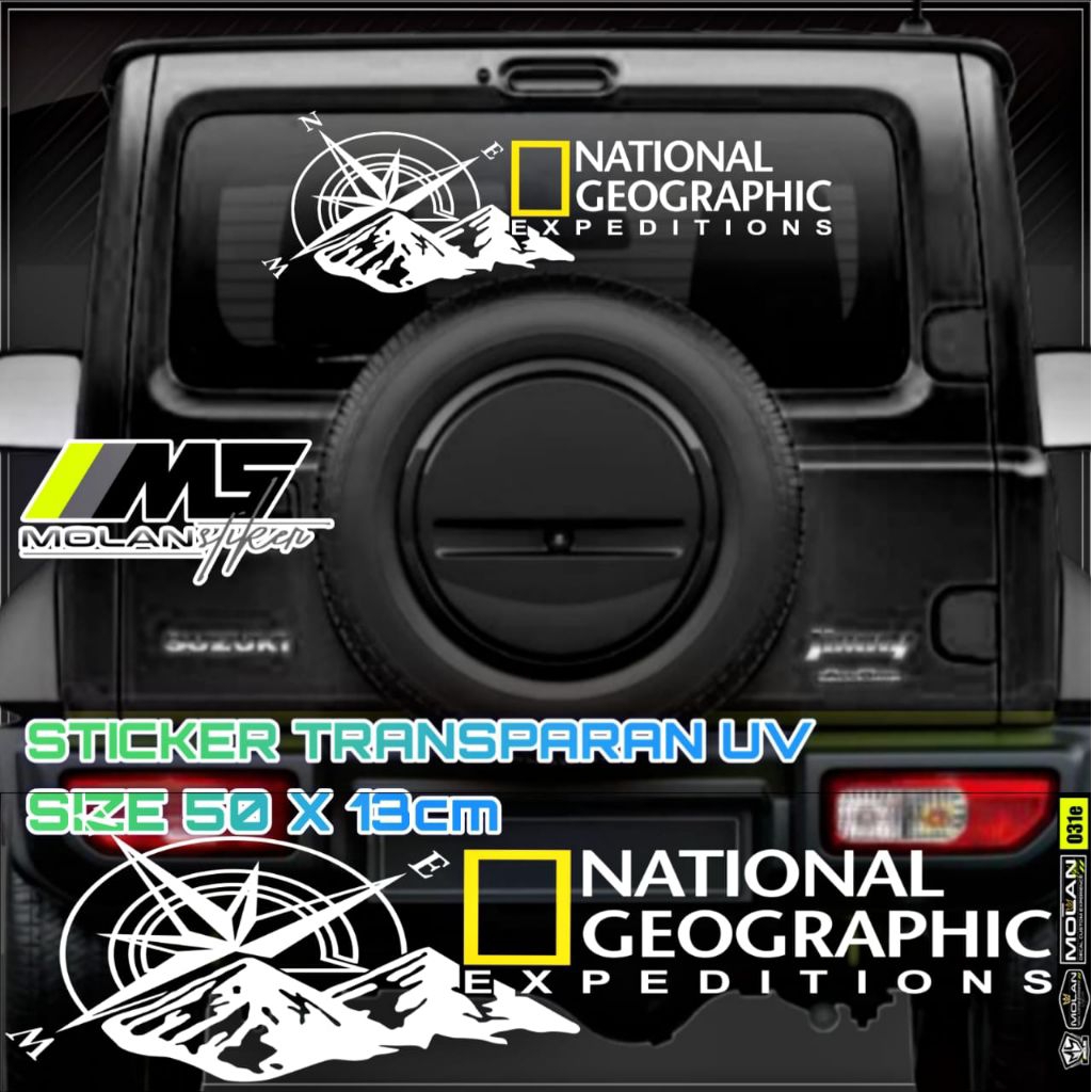 Sticker Transparan Uv Kaca Kabin Kap Bak Mobil Nat Geo Wild Expeditions 50x13 Sticker Universal Semu