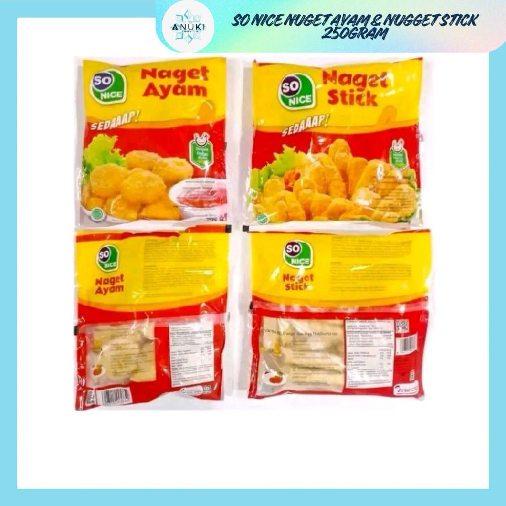 So Nice Nugget ayam & stick 250 gram Makanan Frozen Food