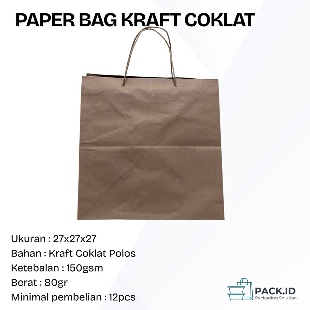 PAPER BAG KRAFT POLOS COKLAT  / PAPER BAG COKLAT POLOS / PAPER BAG KRAFT POLOS / TAS KERTAS / TAS KE