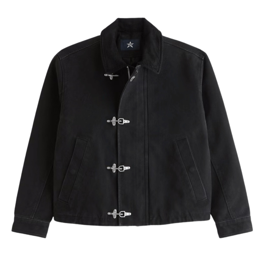Sai - Amigo Fireman Clasps Style Work Jackets Canvas Boxy Outer Jacket Canvas