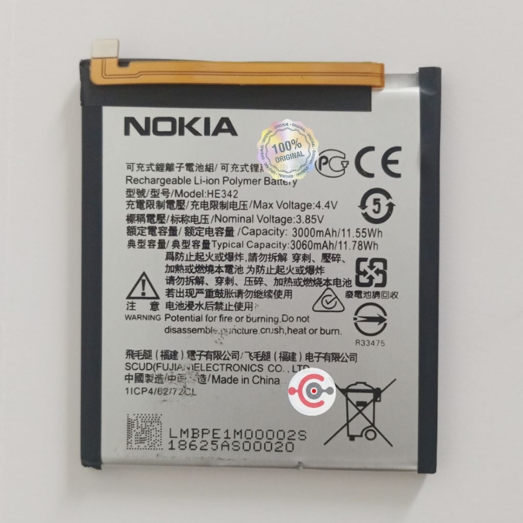 BATERAI NOKIA HE342 / BATERAI NOKIA 6.1 PLUS ORIGINAL 100%