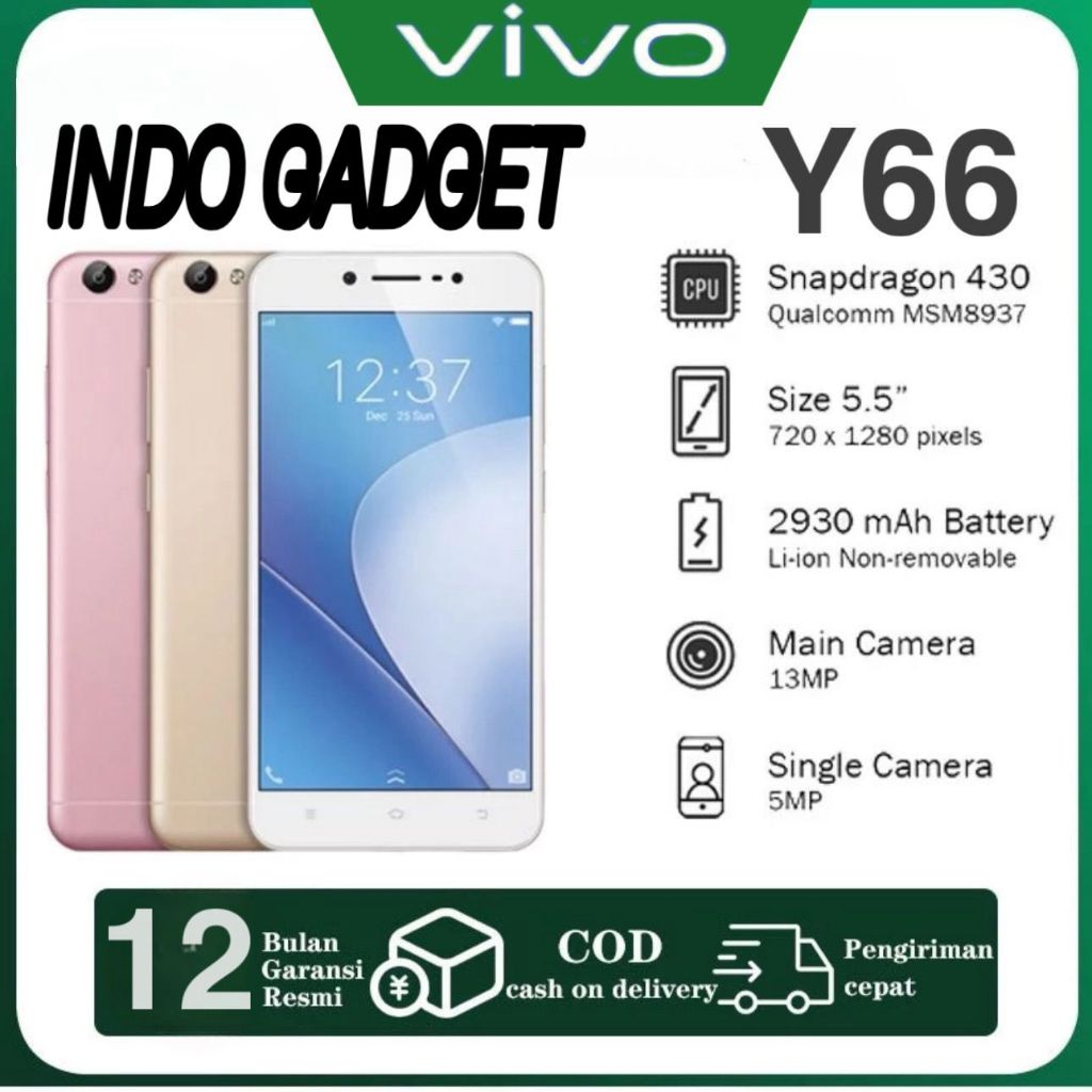 SMARTPHONE VIVO Y66 RAM 4/64GB 4G Smartphone Android GARANSI 1TAHUN
