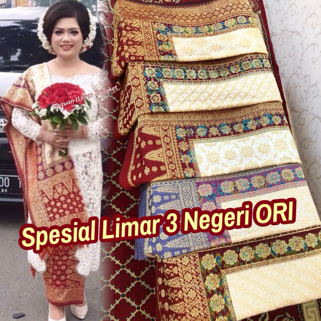 EXCLUSIVE Limar 3 Negeri ORI / Songket Spesial exclusive Limar 3 Negeri ORI/Songket tenun palembang 