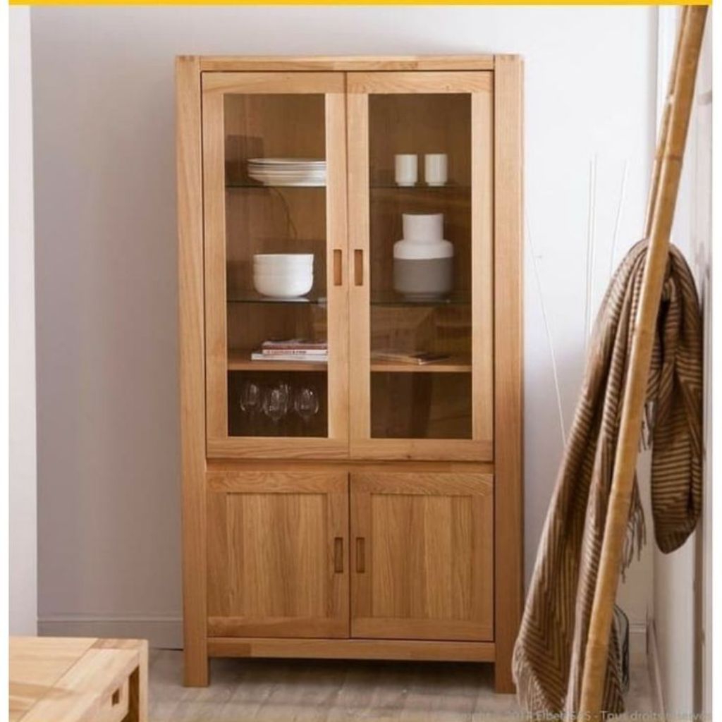 lemari pajangan kaca/lemari pajangan kayu jati/lemari pajangan glas piring/lemari pajangan gelas pir