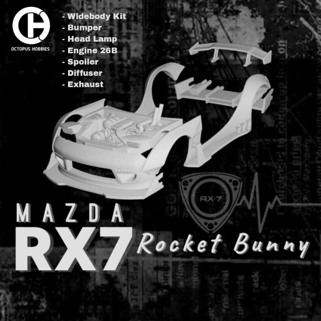Wide Body Kit Mazda RX7 Rocket Bunny.