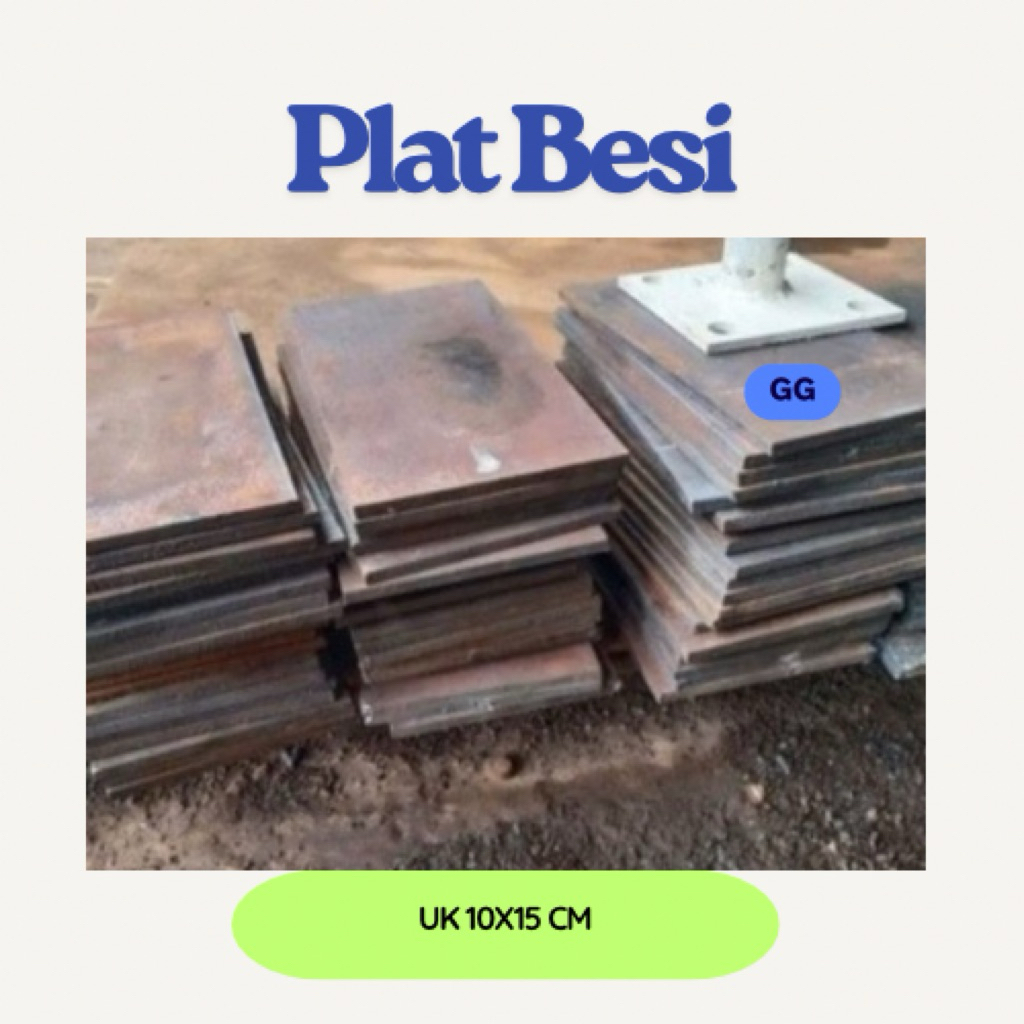 Plat Besi UK 10cm x 15cm Tebal 5mm Plat Besi Hitam Tebal 5mm