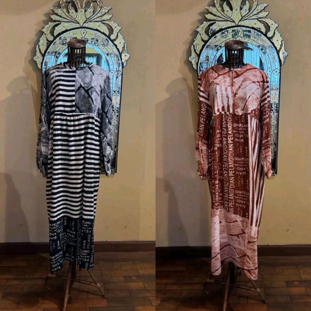 Asyura square dress rayon batik abstrak original Dian pelangi official Pekalongan