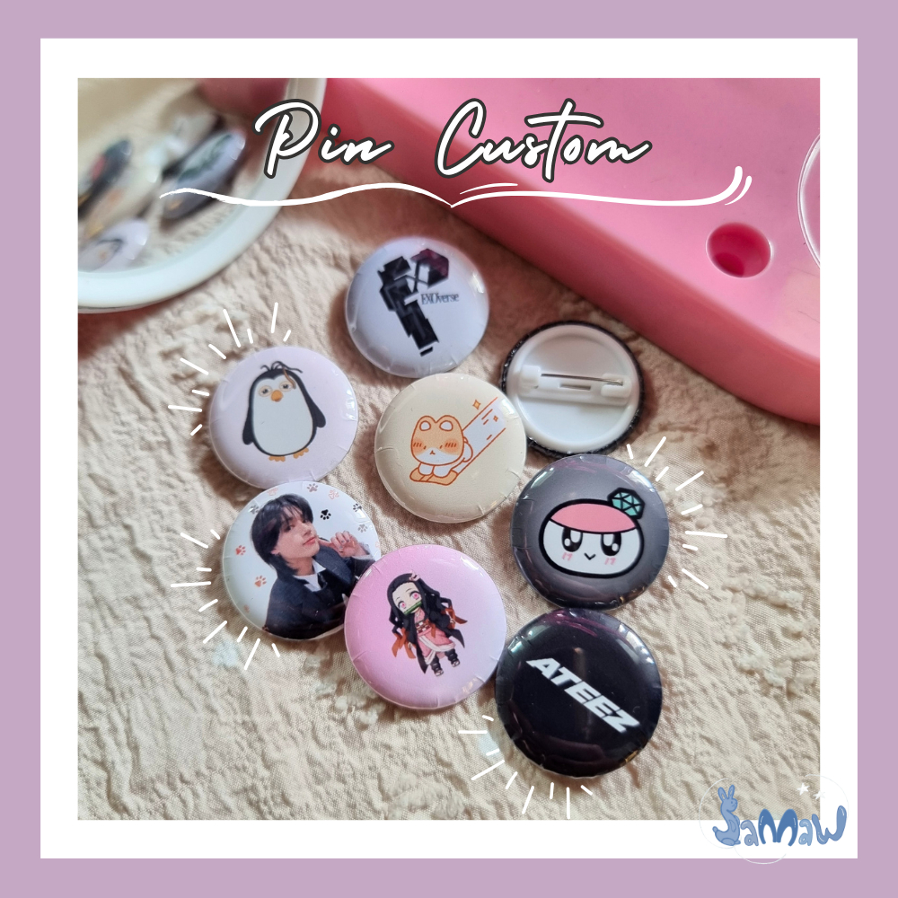 Pin Mini Custom 25mm | Cetak Pin Glossy | Pin Bros Souvenir