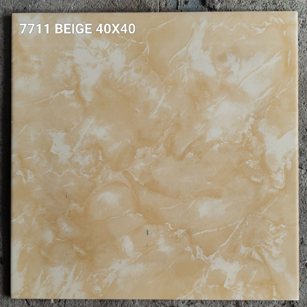 Keramik Lantai Warna 40x40 7711 Beige Halus Motif KW1
