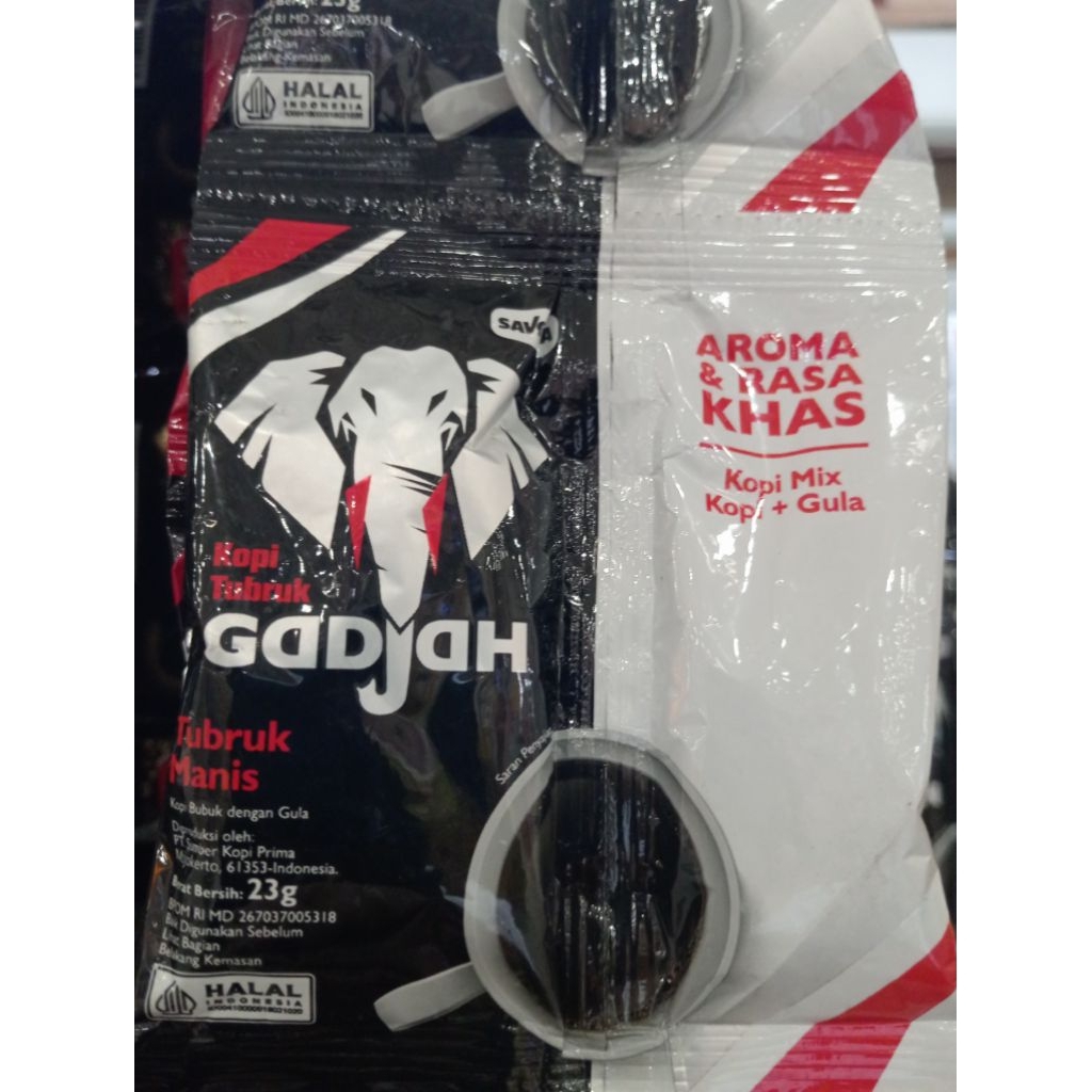 KOPI GAJAH MIX kopi+ gula 1renceng ( 10 sachet )