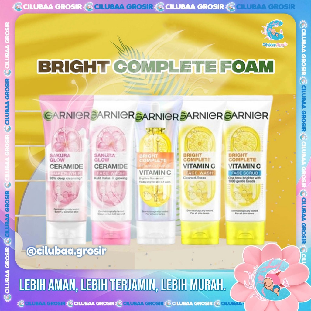 GARNIER Bright Complete Vitamin C Series || Garnier Sakura Glow Hyaluron Series || Foam Scrub 50 100