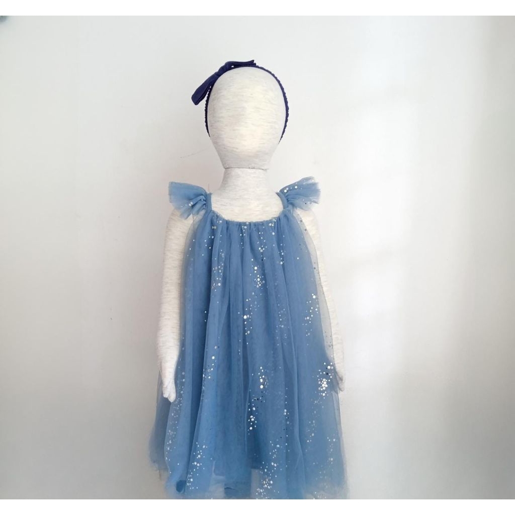 Sewa Dress Birthday Party Anak Starlight Blue Gitter | Gaun Pesta Ulang Tahun Anak