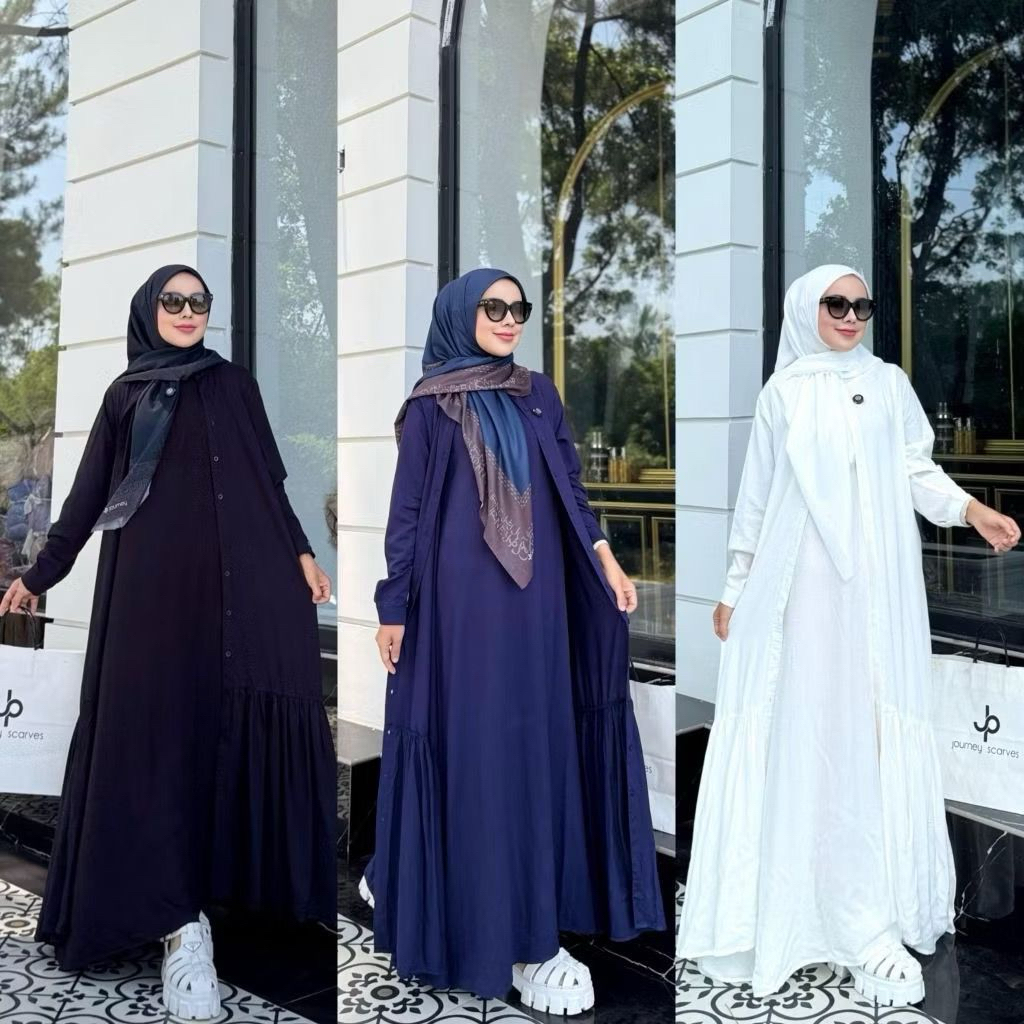 [SPECIAL 12.12] Journey Thalia Dress Rayon Gamis One Set Inner Outer Busui Cantik Remaja Dewasa Wani