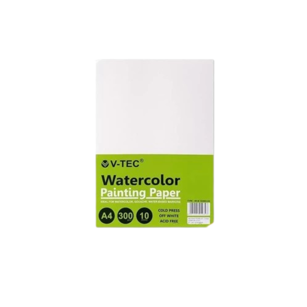 V-Tec Watercolor Paper 300 Gsm / A4 (10 sheets) / Watercolor Paper / Paper 300 Gsm