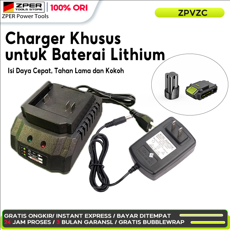 [ 100% ORI ] ZPER Charger Makita Lithium Bor Baterai 12V/16.8V/98VF/988VF/9888VF Cordless Kompatibel
