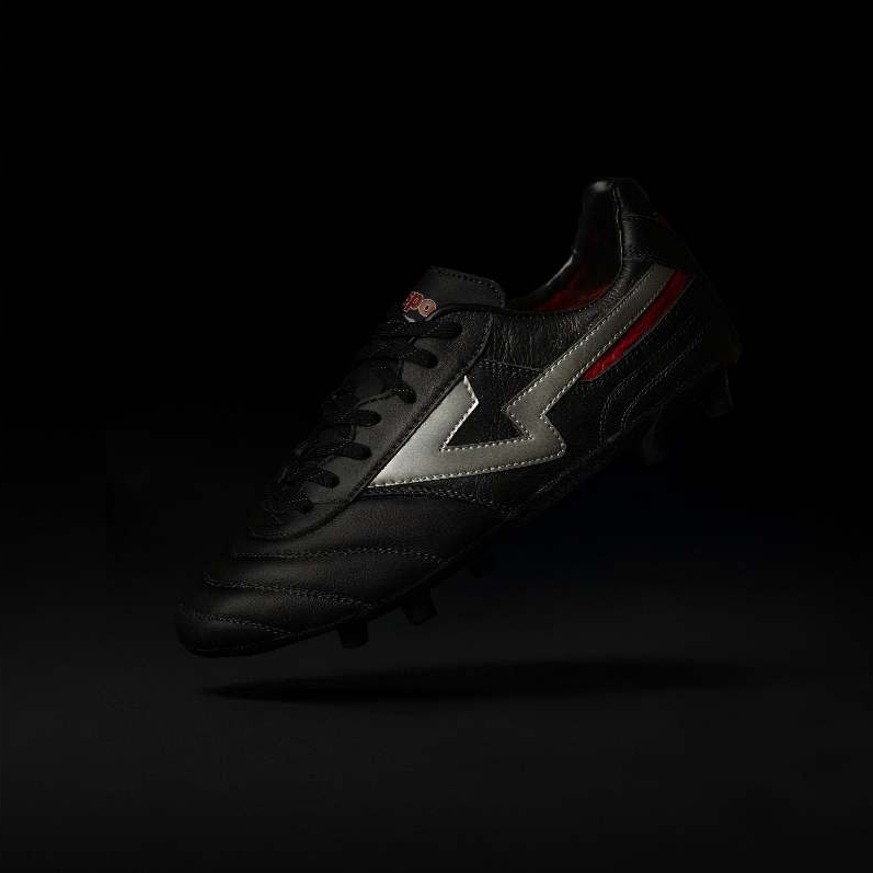 Sepatu Bola Sevspo Maestro Leather - Pearl Black / Sepatu Bola Kulit Ter Nyaman