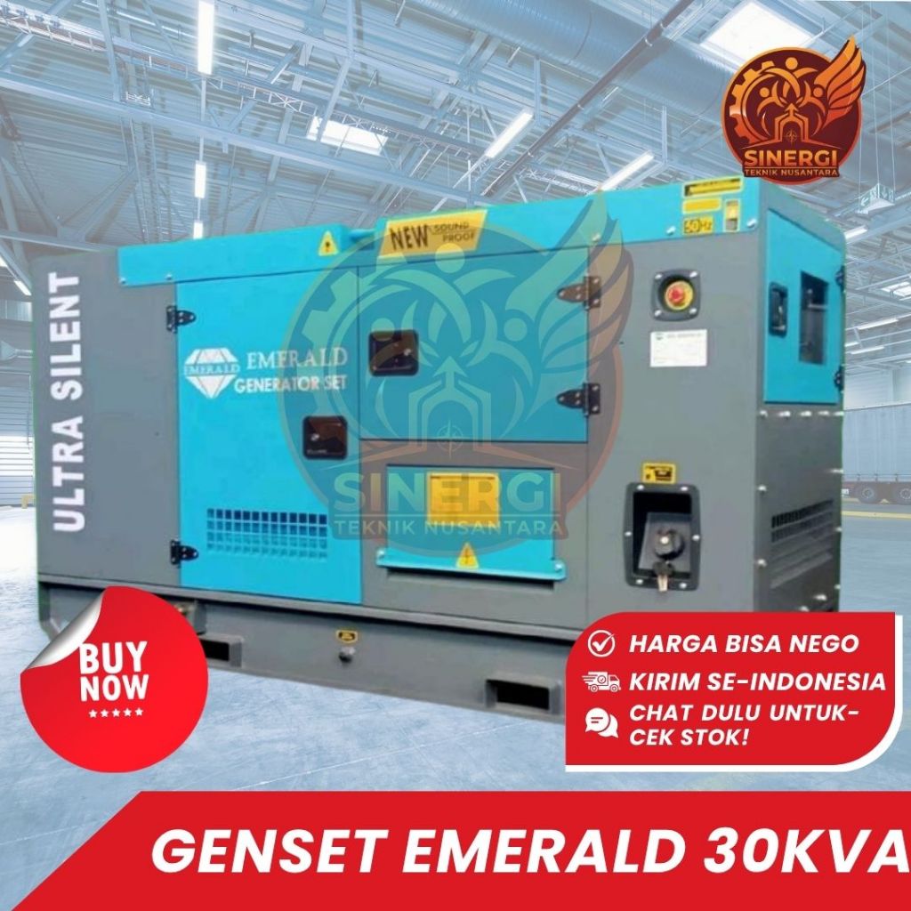 Genset EMERALD Diesel 30 kVA | Silent Type | 3 Phase 380V | Handal & Efisien