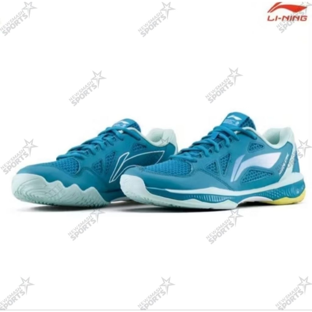 sepatu badminton lining halberd strike 0211 blue/green