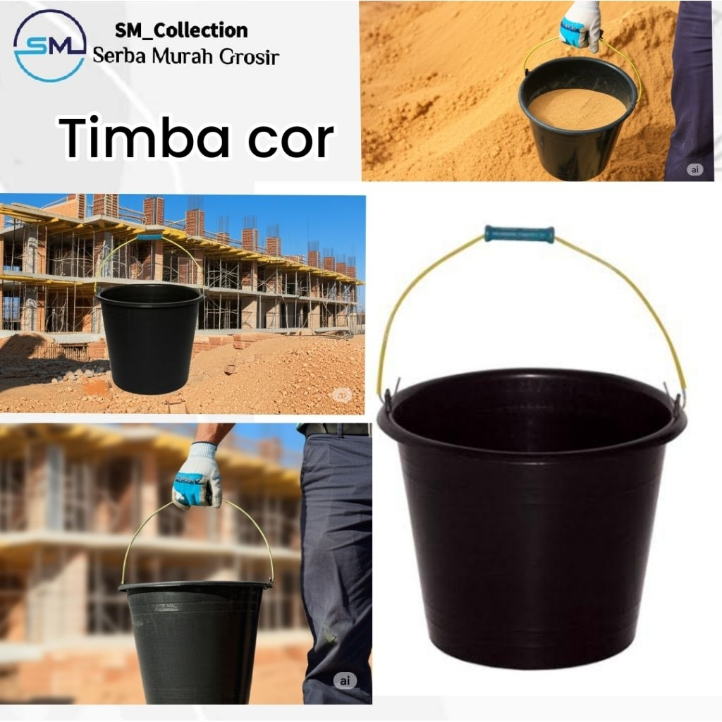 Timba Air/Tempat Air/Timba Hitam/Timba Serbaguna/Ember Pasir/Timba Cor Golden SA