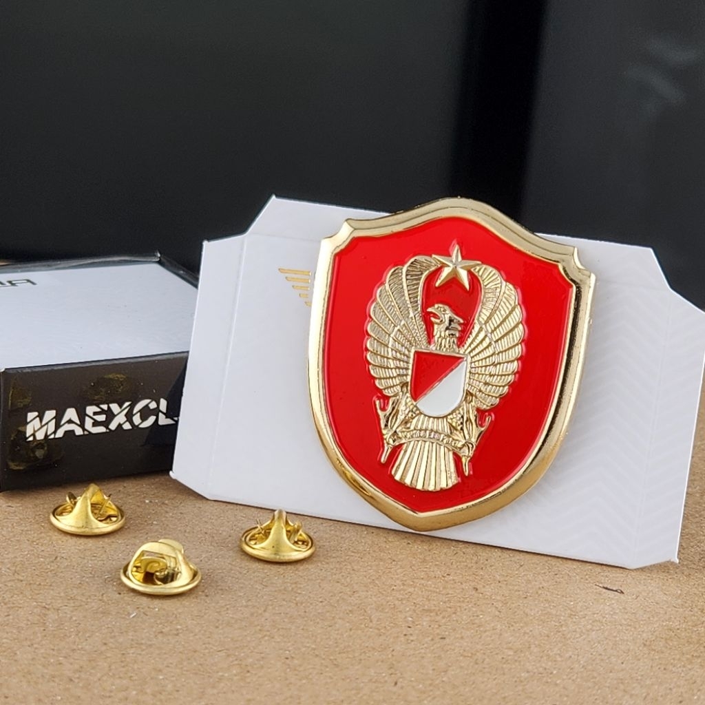 EMBLEM BARET EKAPAKSI TNI AD TERBARU BREVET BRIVET TNI AD EKAPAKSI POLOS AKRILIK MIKA MERAH