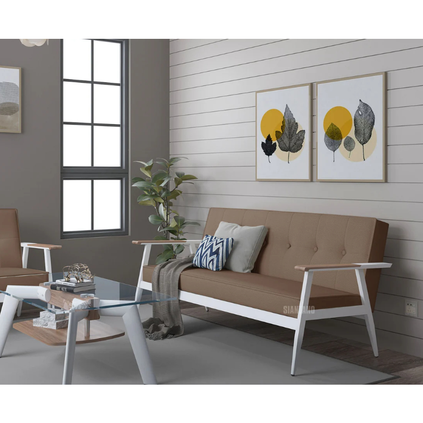 SOFA SIANTANO 311-6 ( TANPA MEJA ) / SOFA PIPA BESI KOMBINASI MDF DILAPISI BUSA DAN OSCAR