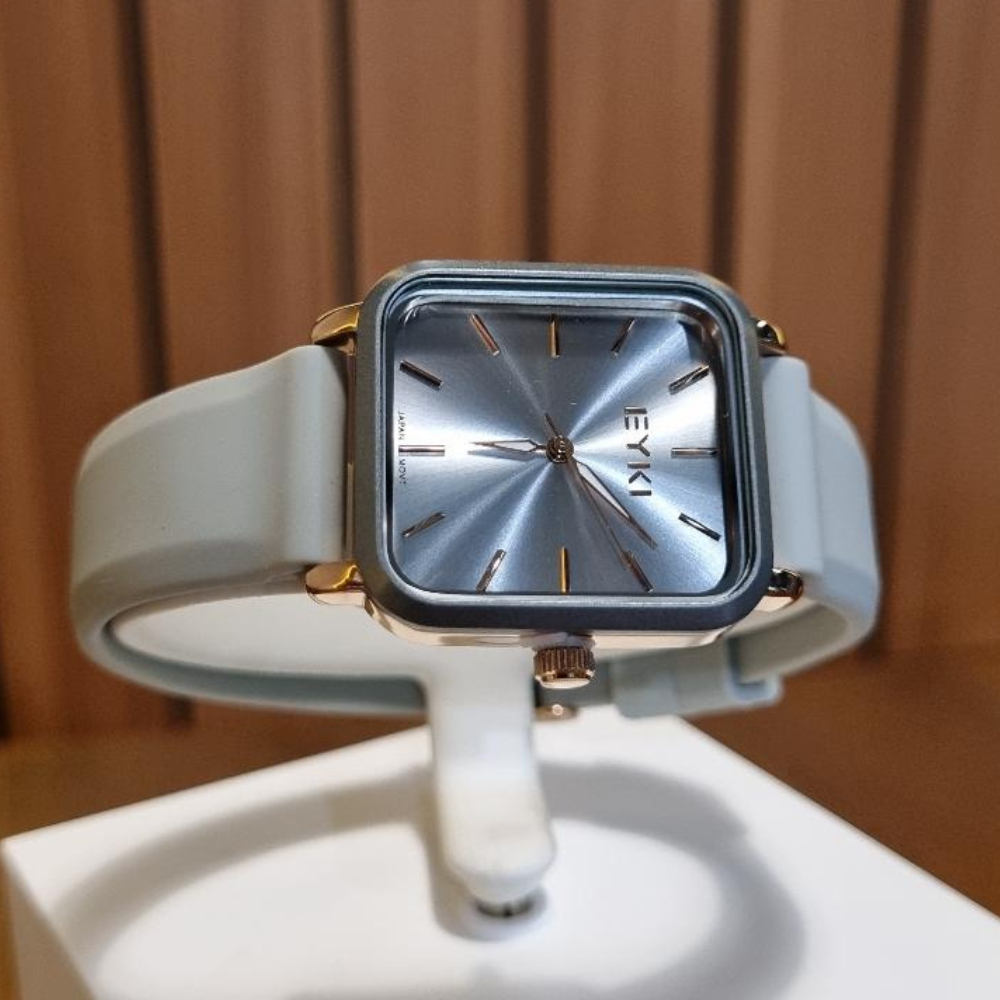 EYKI Jam Tangan Original Fashion Stainless Steel Kulit Terbaru W1518S Tali Silikon Abu