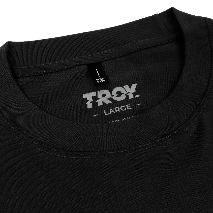 Troy Company Oversize Tshirt Black Three Eyes - Kaos Oversize Lengan Pendek Hitam OVD 2537