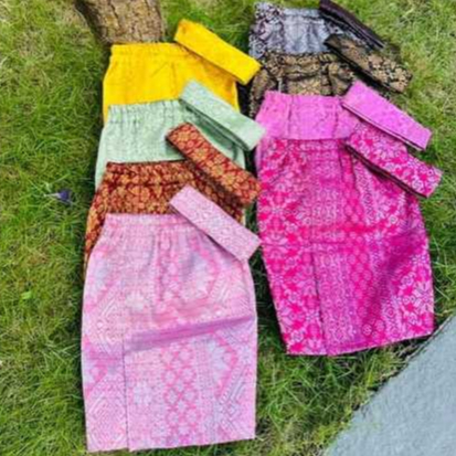 Rok Songket Anak 1-12 Tahun + Selendang / Setelan Rok kebaya Anak Couple Ibu / Rok Songket Anak
