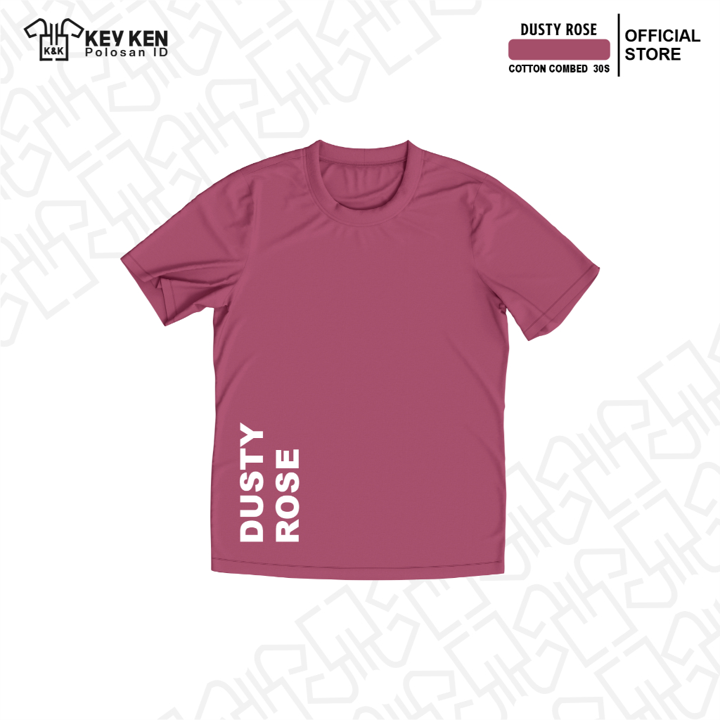 kaos polos cotton combed 30s dusty rose pria wanita termurah