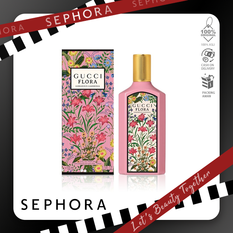 <100% Original>Parfum Wanita Gucci Flora Gorgeous Cardenia Pink FLOWER NEW Eau De Parfum EDP 100ML