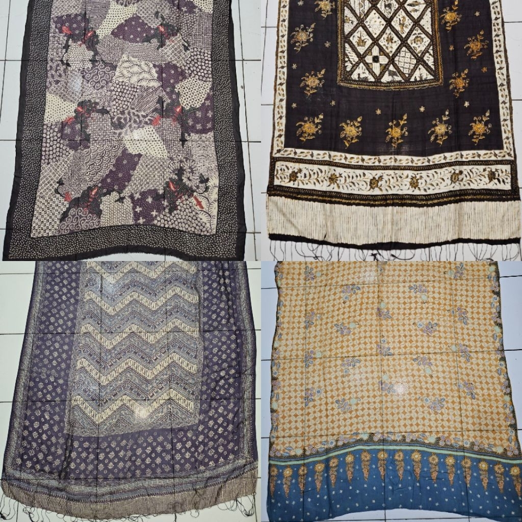 SELENDANG BATIK TULIS SUTRA LAWASAN