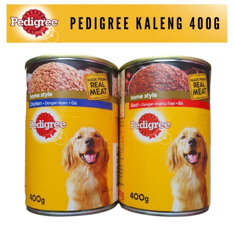 Pet Food Can Pedigree Kaleng 400Gram Rasa Beef Chicken