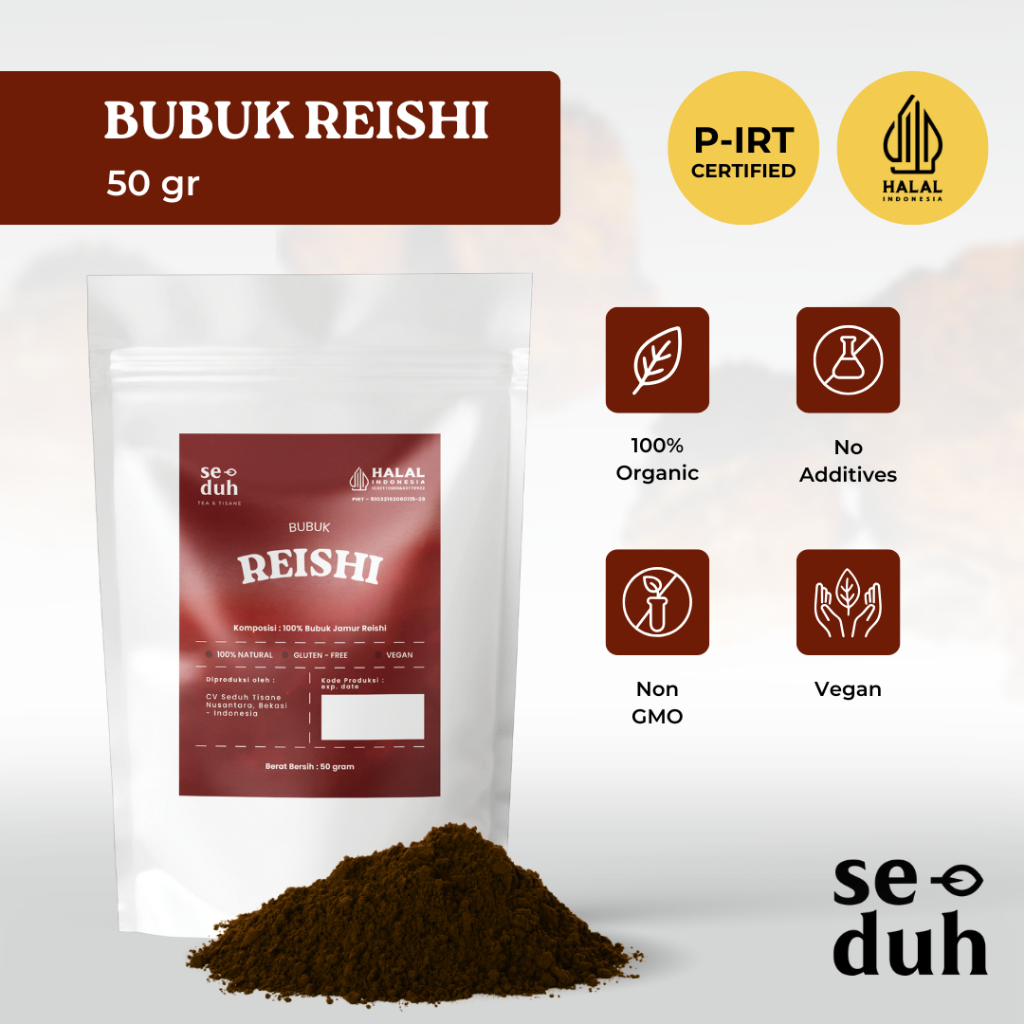 SEDUH TEA & TISANE | Bubuk Ekstrak Jamur Ganoderma Lingzhi / Reishi Mushroom Extract Powder / Herbal