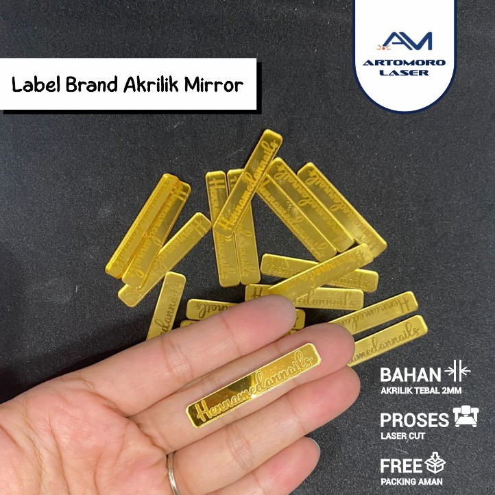 LABEL BRAND MEREK CUSTOM AKRILIK GRAFIR MIRROR GOLD SILVER ROSEGOLD