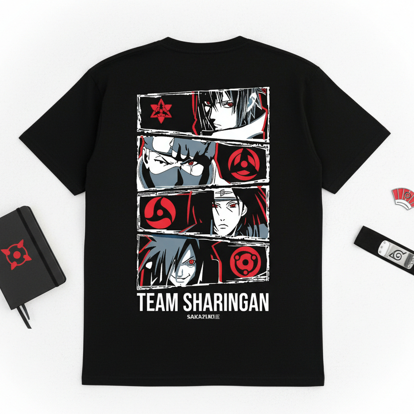 SAKAZUKI Kaos Baju Distro Unisex Gambar Anime SHARINGAN UCHIHA NARUTO UZUMAKI SASUKE Itachi Madara