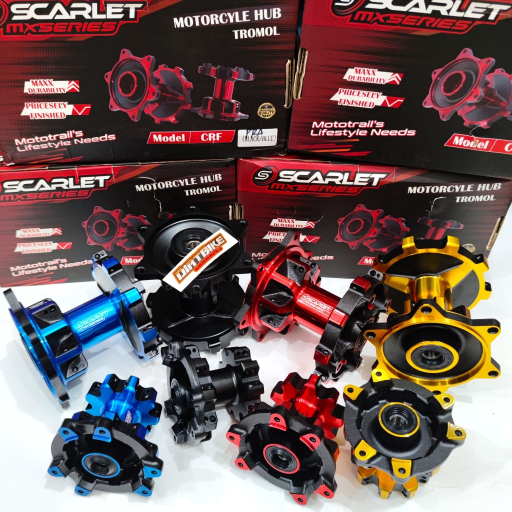 Tromol SET SCARLET Double Bearing CRF 150 L Tromol Depan Belakang CRF 36 Hole 2 Tone