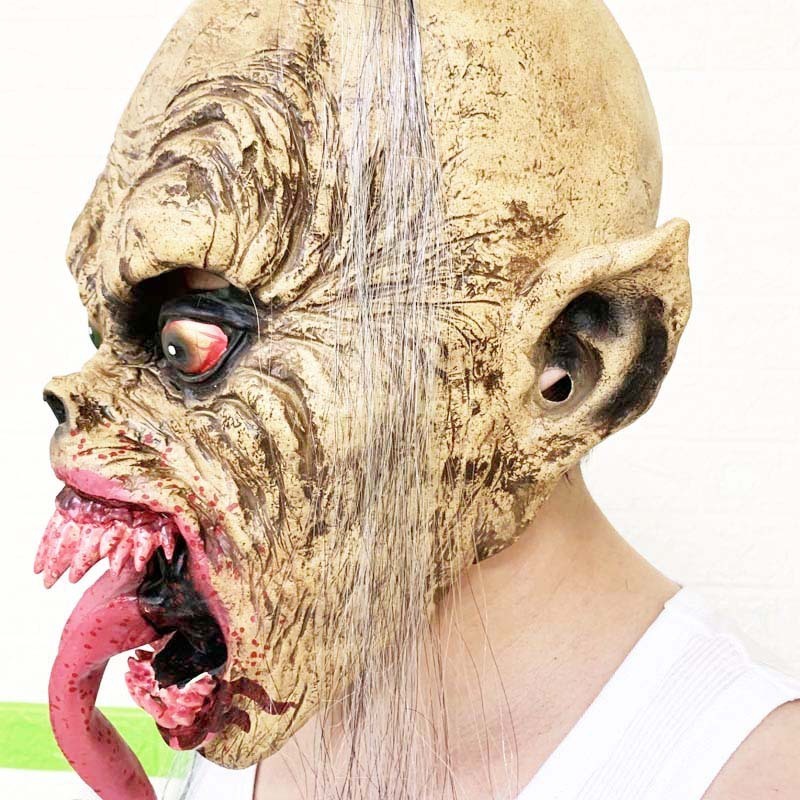 Topeng Wajah Cosplay Zombie Horor Halloween Latex Mask