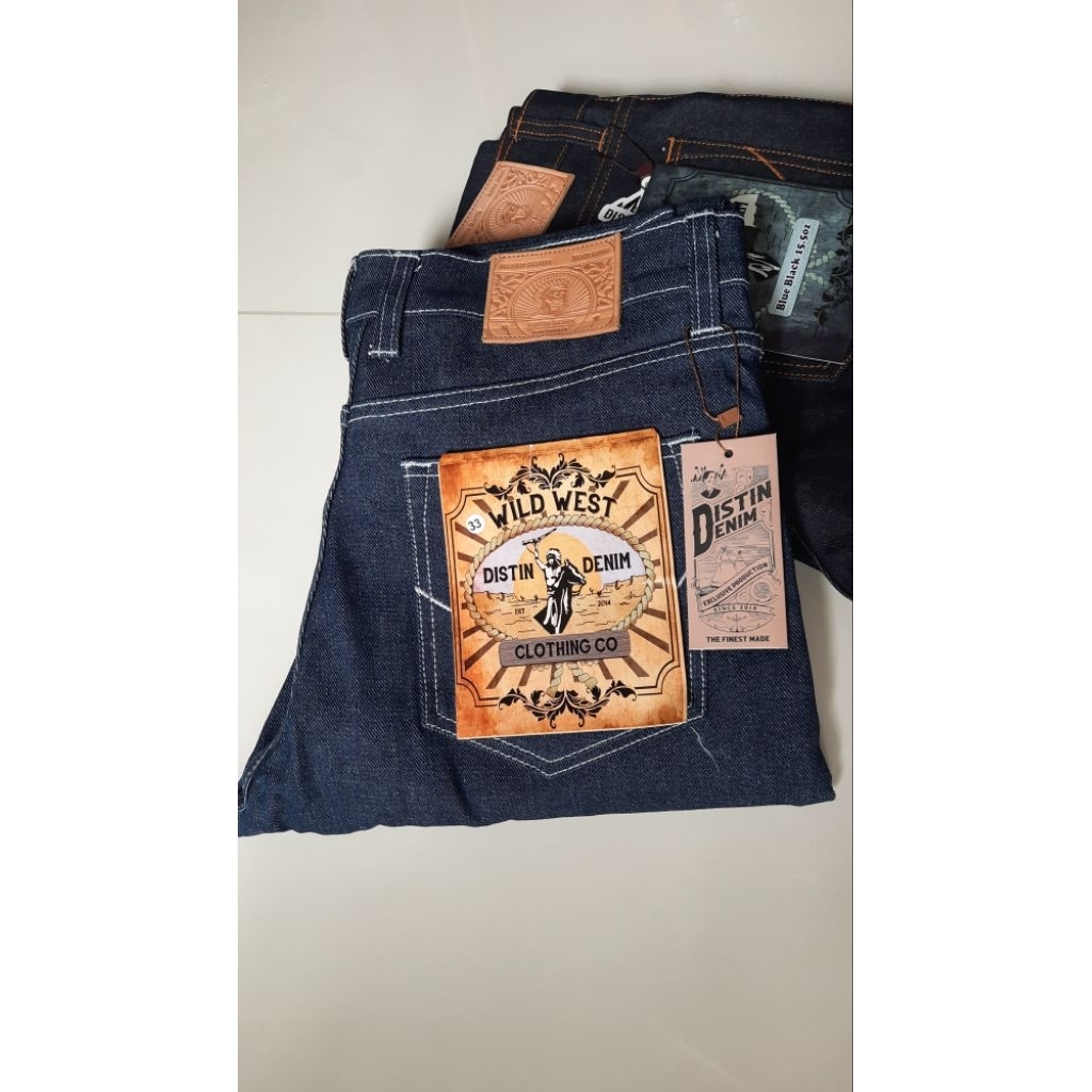 Jeans Pria Distin Denim (blue indigo) 14oz, size 33 Slimfit