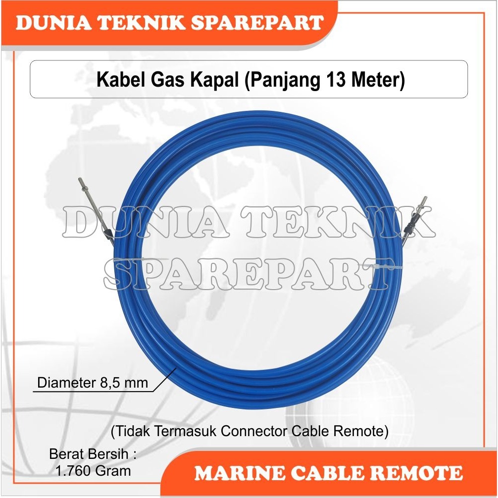 13 METER MARINE CABLE REMOTE / KABEL GAS MESIN KAPAL / TALI GAS KAPAL