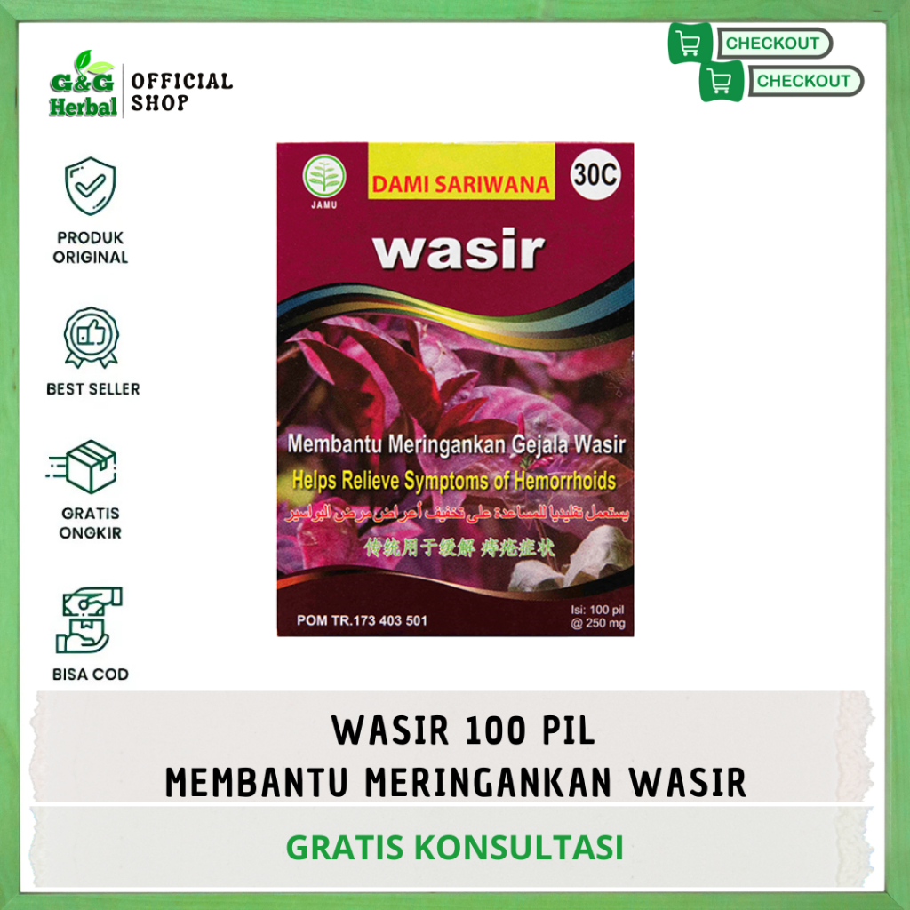 Obat Herbal WASIR 12 Kapsul Meringankan Wasir