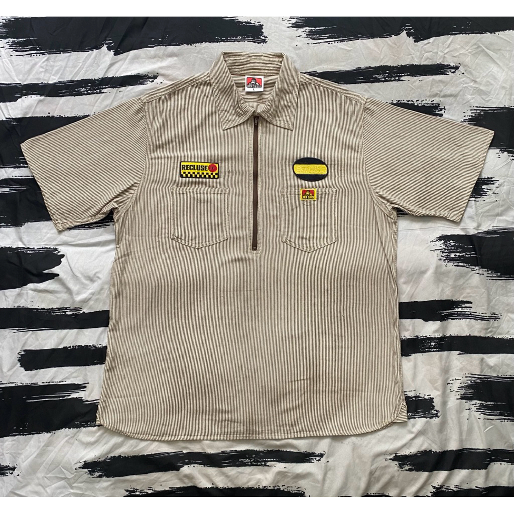 Ben Davis Half Zip Hickory Work Shirt