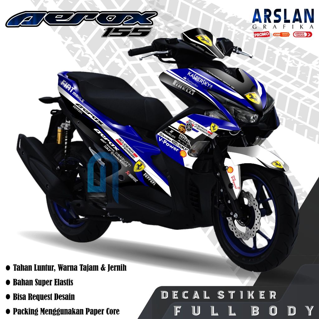 Decal AEROX 155 OLD Full Body Keren Stiker Motor AEROX 155 OLD Ganteng Set Stiker List Variasi Ferra