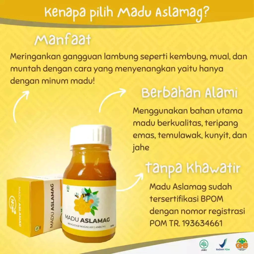 Madu ASLAMAG 350g Original Untuk Redakan Maag