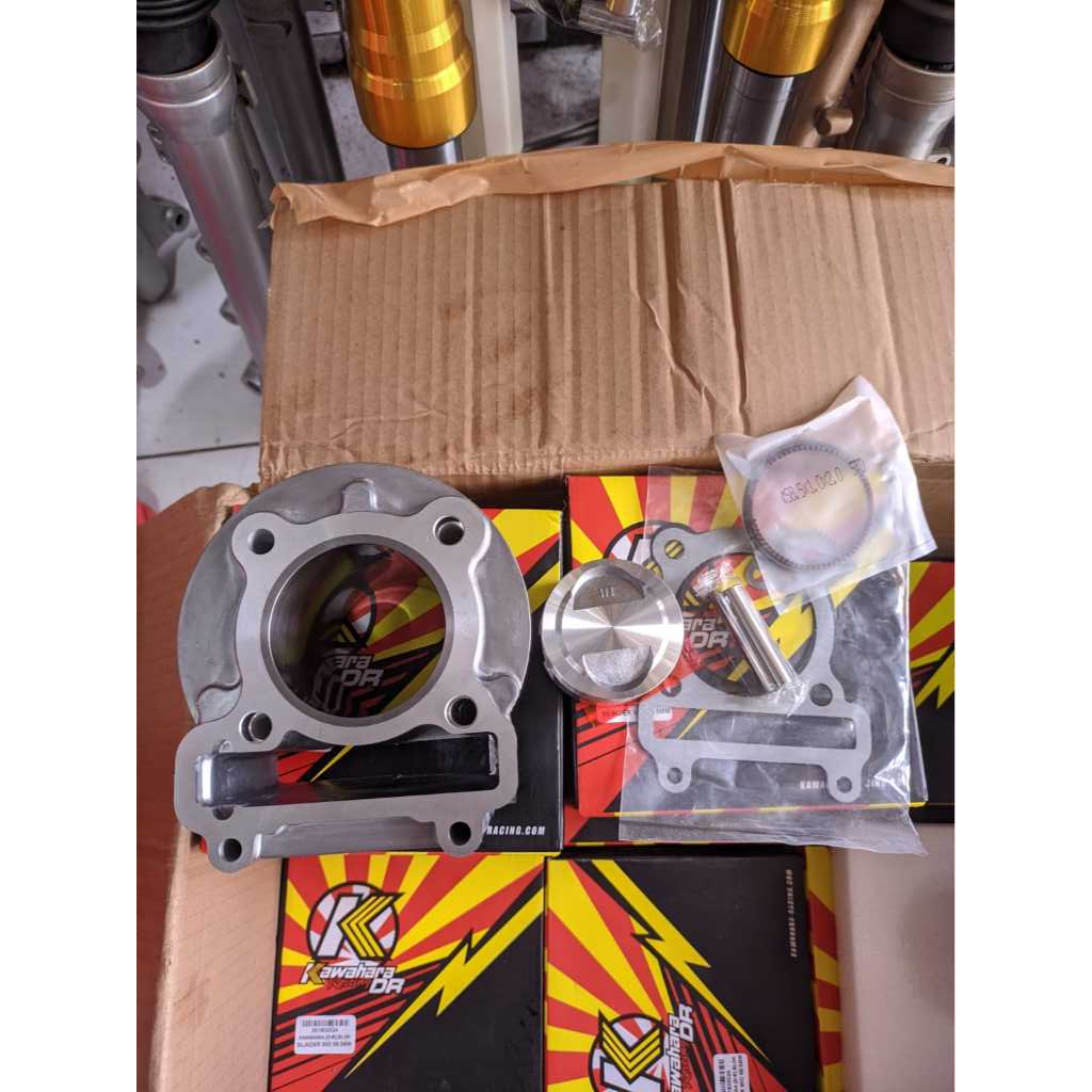 BLOK CYLINDER BLOK KAWAHARA RACING DR MIO 58,5 58 5 MM MIO SPORTY SOUL NOUVO SET PISTON PAKING ORIGI