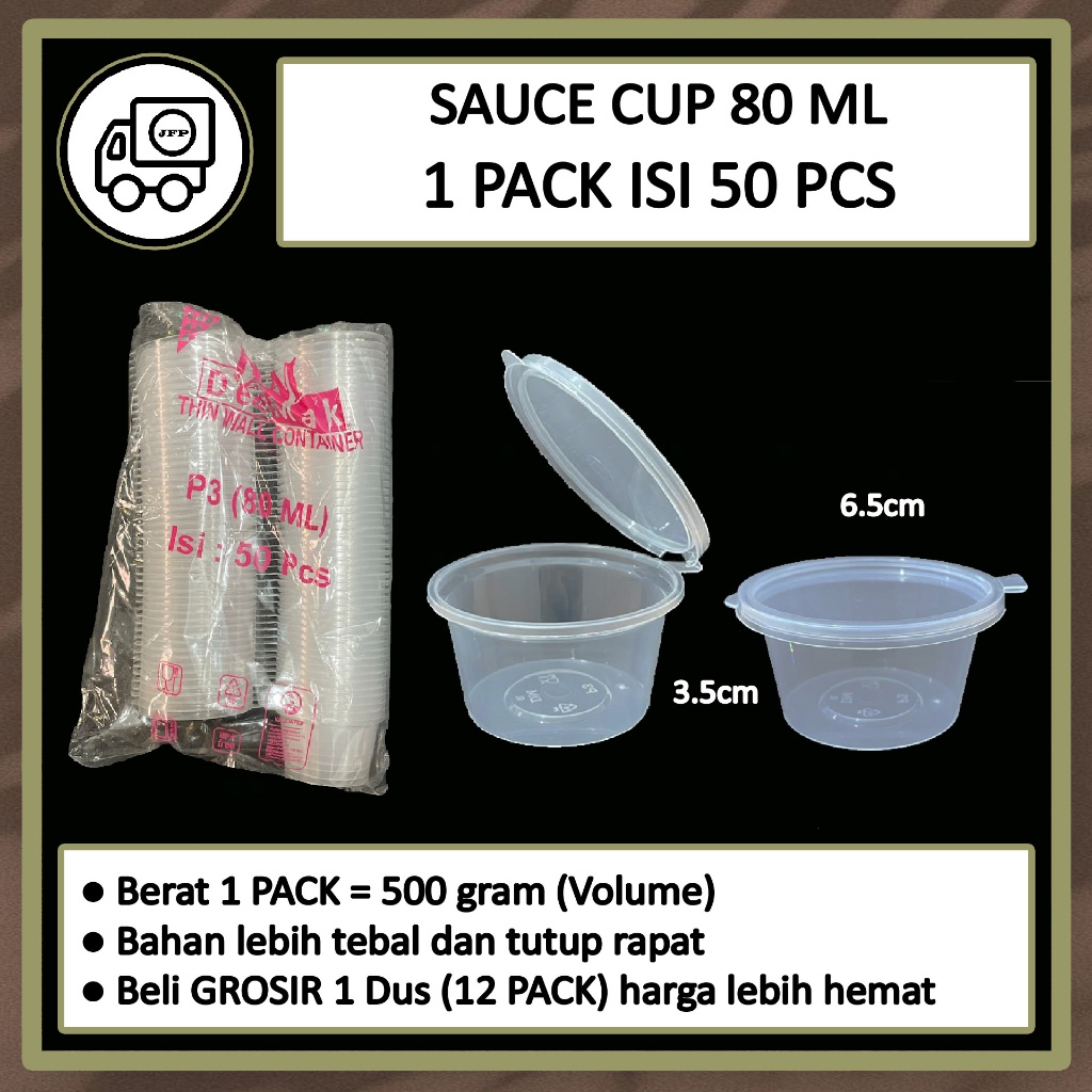 Sauce Cup 80 ml DM Sambel Cup Saos Puding 80 ml isi 50 pcs