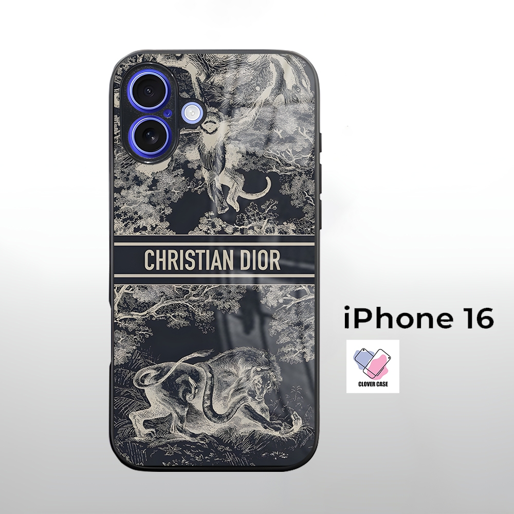 [AR108]  Case Glossy Case | IPHONE 16  | CASE KEKINIAN LUCU |  Casing Hp Kilau Motif DIOR