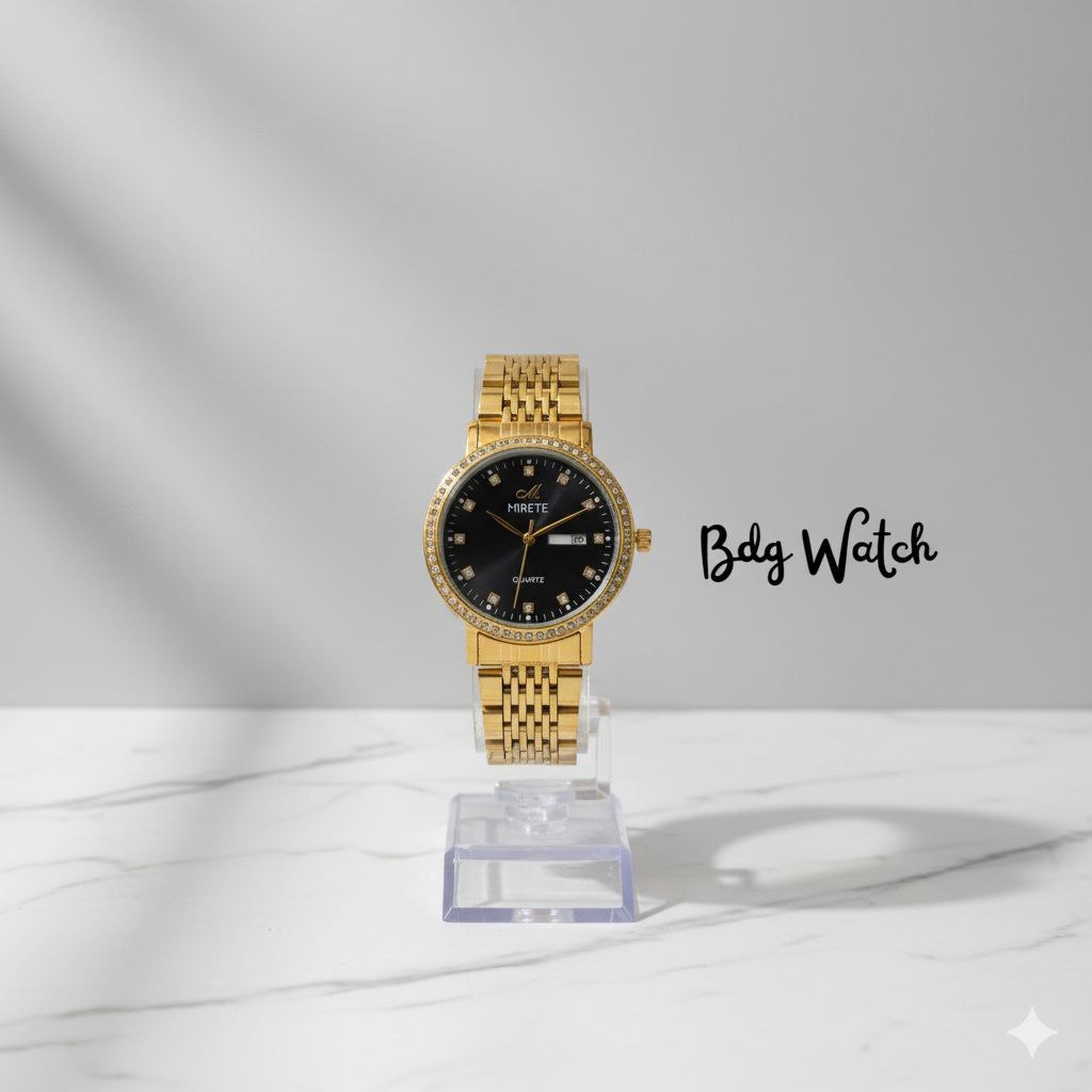 JAM TANGAN MIRETE STAINLESS STEEL ELEGAN GOLD